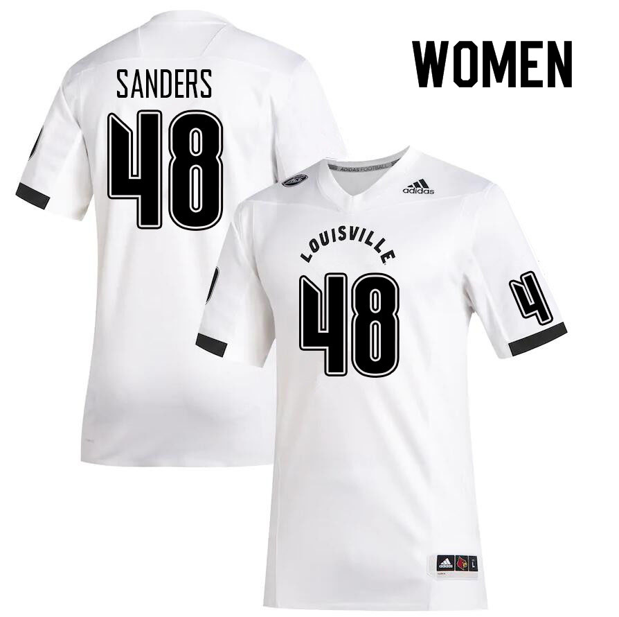 Women #48 Dakarian Sanders Louisville Cardinals College Football Jerseys Sale-White - Click Image to Close